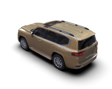 İzole edilmiş beyaz arka planda bir cip arabası. 3 Boyutlu Hazırlama