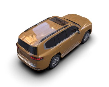 Beyaz arka planda modern bir cip. 3d oluşturma