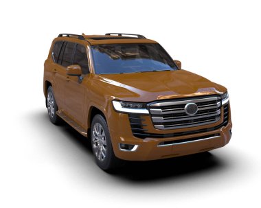 Hafif arka planda lüks bir SUV 'un 3 boyutlu canlandırması