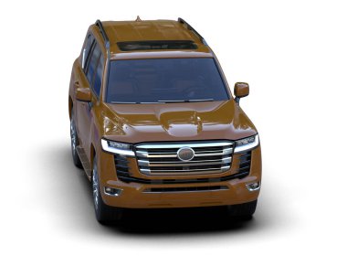 Lüks modern araba beyazda izole edilmiş.