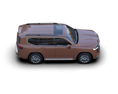 beyaz arkaplan üzerinde modern küçük SUv