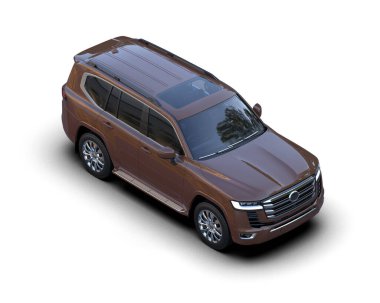 Beyaz arkaplanda SUv, 3 boyutlu görüntüleme