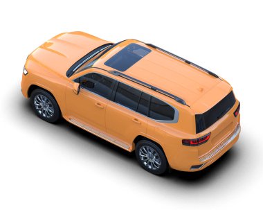 turuncu modern SUV - 3D illüstrasyon