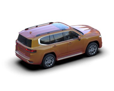 Beyaz arka planda bir SUV-kavramının 3 boyutlu çizimi. 3d oluşturma