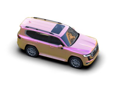 beyaz arka planda modern pembe araba