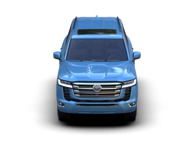 Beyaz arka planda mavi pikap..