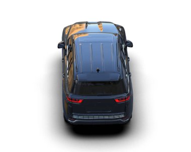 Arka planda izole edilmiş modern lüks araba. 3 boyutlu resimleme