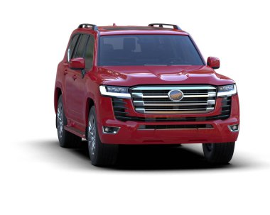 rode suv op een witte achtergrond