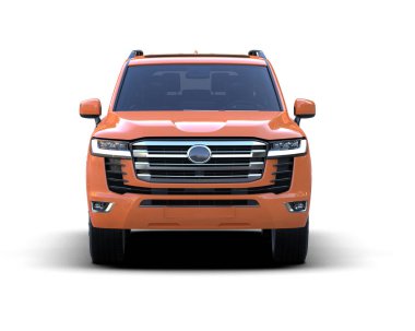 Modern kamyonet beyaz arka planda izole edilmiş. 3d oluşturma