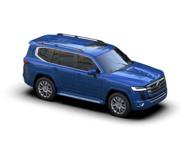 Mavi arka görüşlü mavi modern SUV