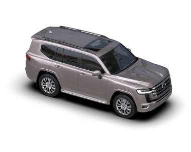 Araba ailesi beyazda izole edilmiş. 3D görüntüleme - illüstrasyon