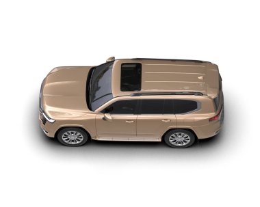 modern SUV arabası beyazda izole edildi