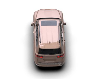 Beyaz arka planda modern şehir arabası. 3d oluşturma