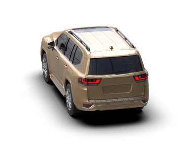 Modern SUV beyaz arka planda izole edildi. 3d illüstrasyon