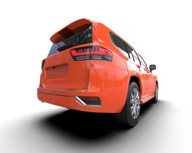 Modern araba beyazda izole edilmiş. 3d illüstrasyon