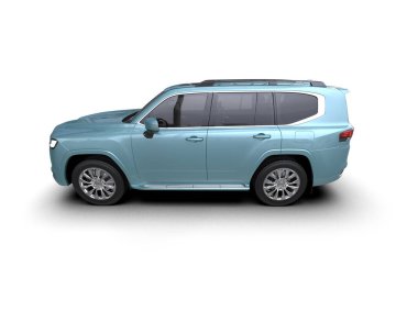 Araba beyaz arka planda izole edilmiş. 3d oluşturma.