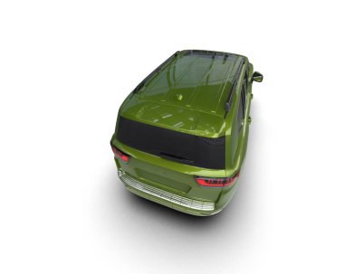 beyaz arka planda yeşil modern araba.