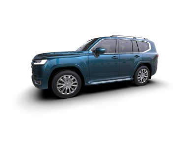 Beyaz bir arka plan üzerinde SUV