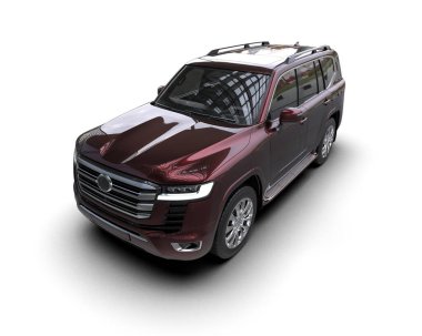 Beyaz arka planda modern SUV. 3d illüstrasyon