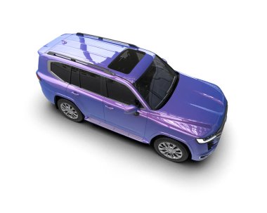 modern mavi arazi aracı - arka görünüm