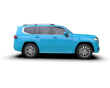 mavi araba üzerinde beyaz izole