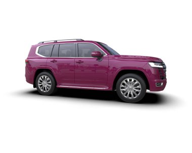 modern araba kırpma yolu ile beyaz arkaplanda izole