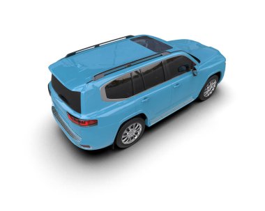 Beyaz arka planda bir araba. 3d illüstrasyon