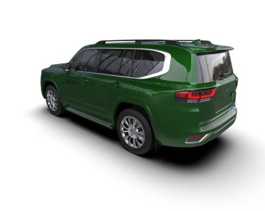 beyaz arka planda modern araba 3 boyutlu görüntüleme