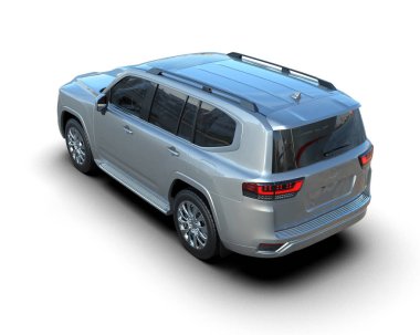 Beyaz arka planda modern lüks bir araba. 3d illüstrasyon