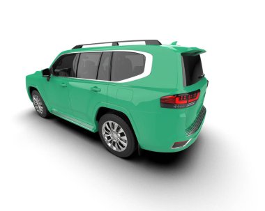 modern yeşil spor araba - ön görünüm - beyaz arka planda izole