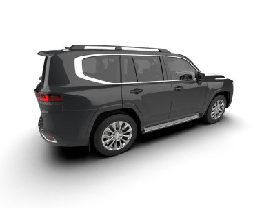 Siyah araba beyaz arka planda izole edilmiş..