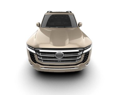 Beyaz arka planda izole edilmiş 3 boyutlu lüks bir araba.