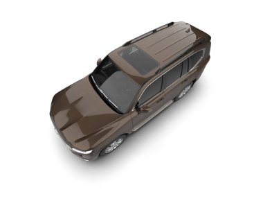 Aracın beyaz arkaplandaki 3 boyutlu görüntülemesi.