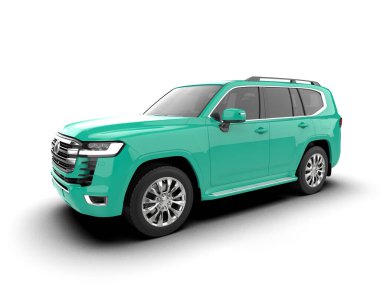 yeşil lüks modern araba - 3 boyutlu