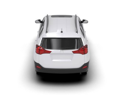 beyaz arkaplanda izole edilmiş bir araba