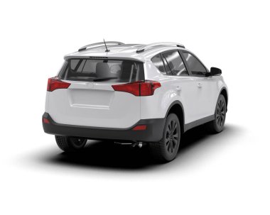 Arkadan görüşlü beyaz kompakt araba - yan görünüm