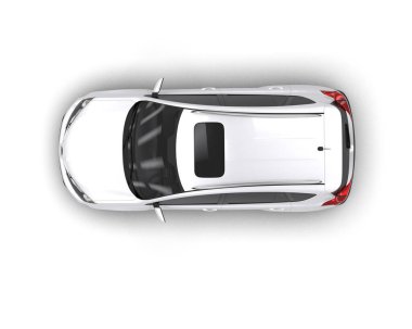 Modern SUV araba üst görünümü. 3d illüstrasyon