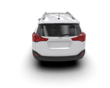 Beyaz izole edilmiş arka planda bir arabanın 3 boyutlu görüntüsü