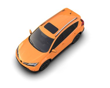 modern turuncu araba 3D görüntüleme
