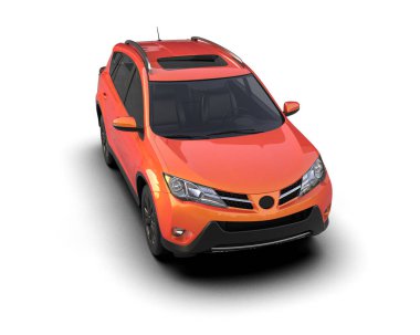 Modern SUV beyaz arka planda izole edildi. 3d oluşturma