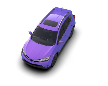 Modern araba beyazda izole edilmiş. 3d illüstrasyon -