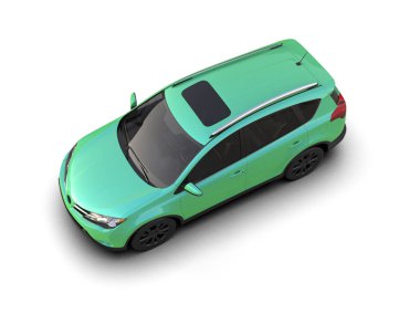 beyaz arka planda modern yeşil araba