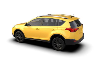 Beyaz arka planda modern bir araba. 3d görüntüleme - resim