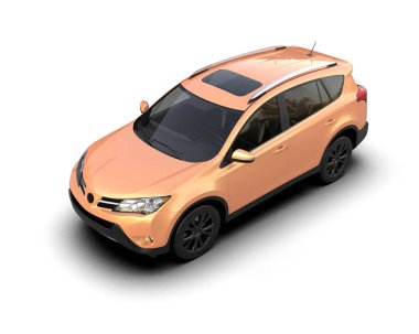 Beyaz bir arka plan üzerinde izole modern kompakt araç