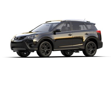 siyah kompakt modern SUV - araba - 3D render