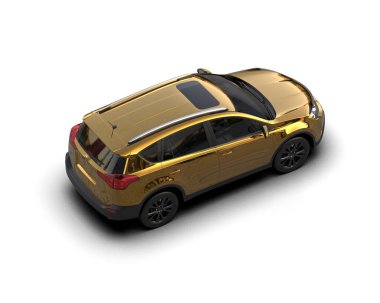 Beyaz arka planda izole edilmiş modern lüks araba. 3d oluşturma