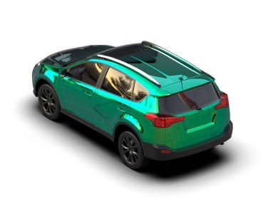 Siyah arka planda bir araba. 3d oluşturma