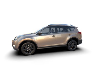 SUV beyaz arka planda izole edildi. kırpma yolu