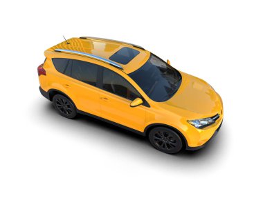 Gölgeli sarı modern araba