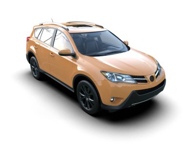 beyaz arka planda modern kompakt araba